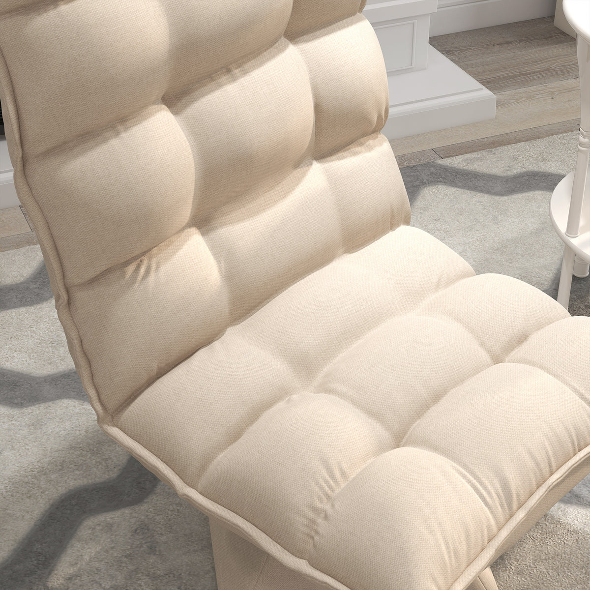 HOMCOM Relaxsessel Lesesessel, drehbar, Leinenoptik, 62 cm x 70 cm x 95 cm, Beige