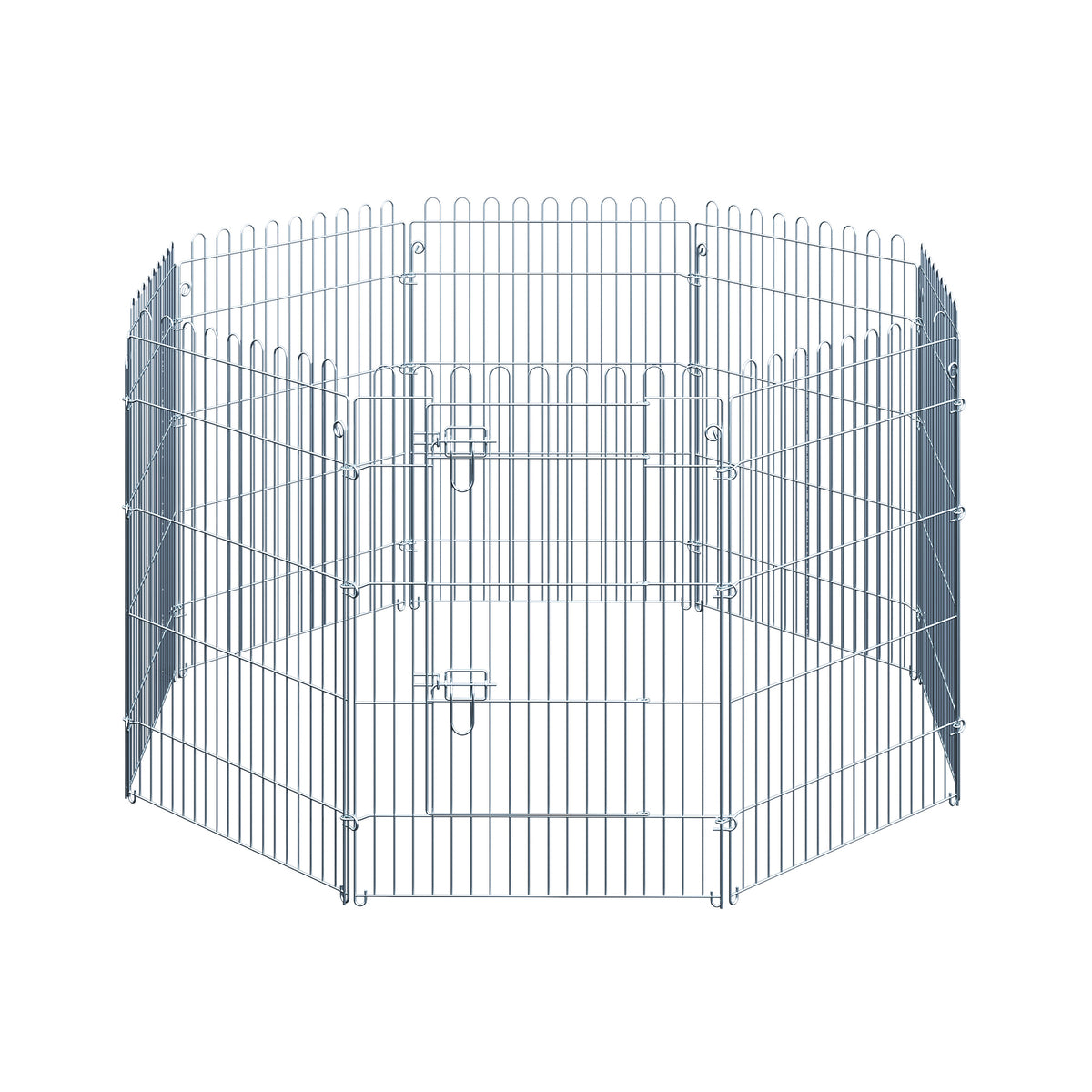 PawHut Freilaufgehege Welpenauslauf Welpenzaun Laufstall Welpengitter für Tiere 8-teilig B63 x H91 cm