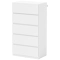 HOMCOM Kommode Sideboard Schubladenkommode, 5 Schubladen, 55 cm x 34 cm x 100 cm, Weiß