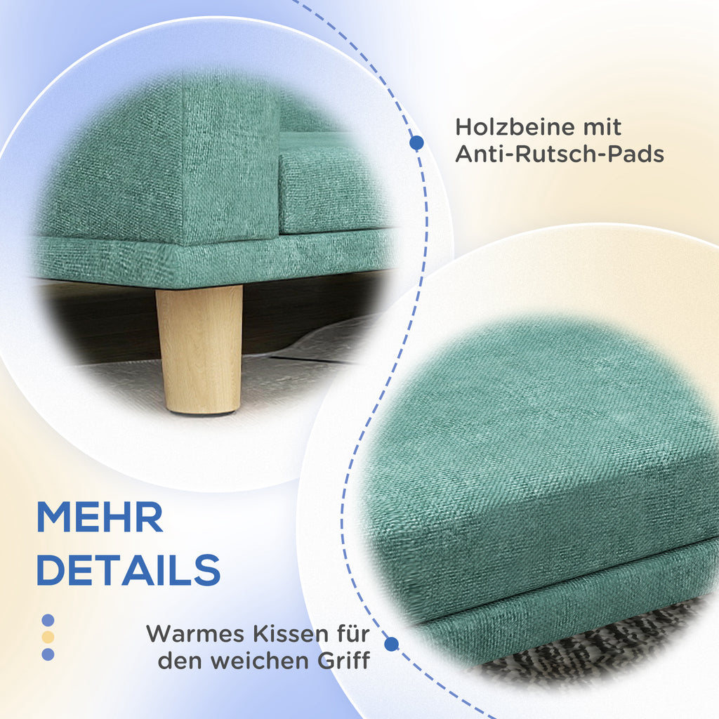 PawHut Hundebett Hundesofa Haustiersofa, Eukolyptusholz, 98 x 67 x 25 cm, Grün