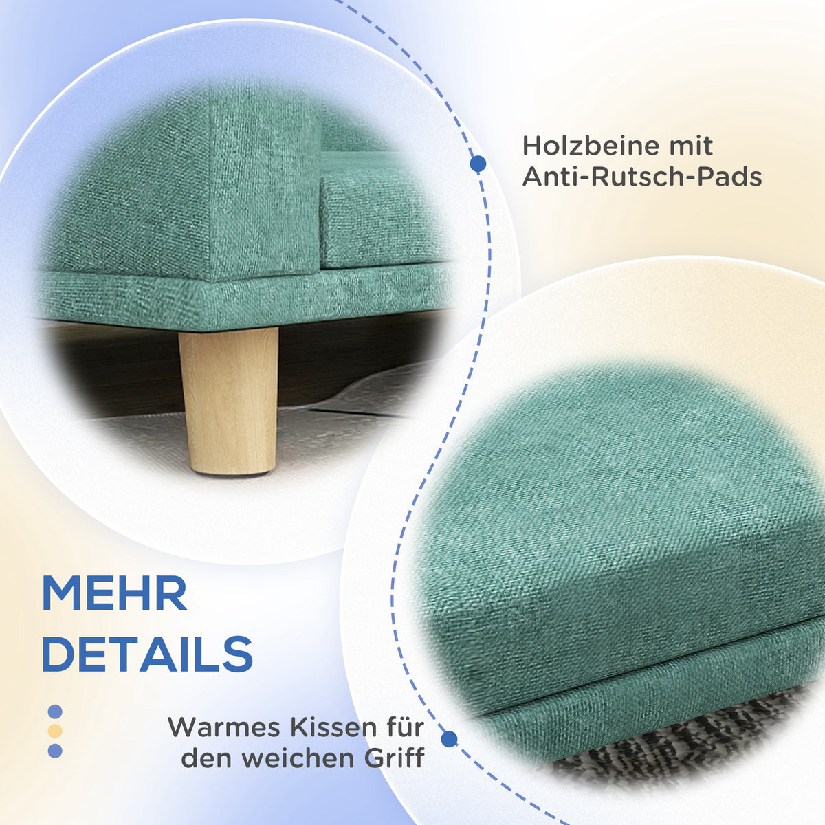 PawHut Hundebett Hundesofa Haustiersofa, Eukolyptusholz, 98 x 67 x 25 cm, Grün