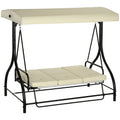 Outsunny Schaukelbank, Hollywoodschaukel mit Sonnenschutz, Gartenschaukel, Verandaschaukel, 3 Sitze, Schaukelbett
