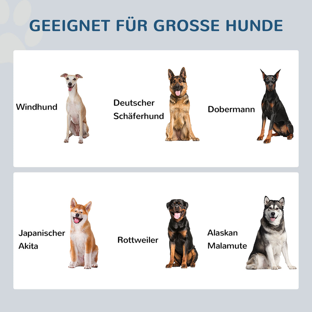 PawHut Futterstation, Napfständer, 2 Fressnäpfe je 2 Liter, Edelstahl, für große Hunde, weiß, 63 x 30 x 24cm