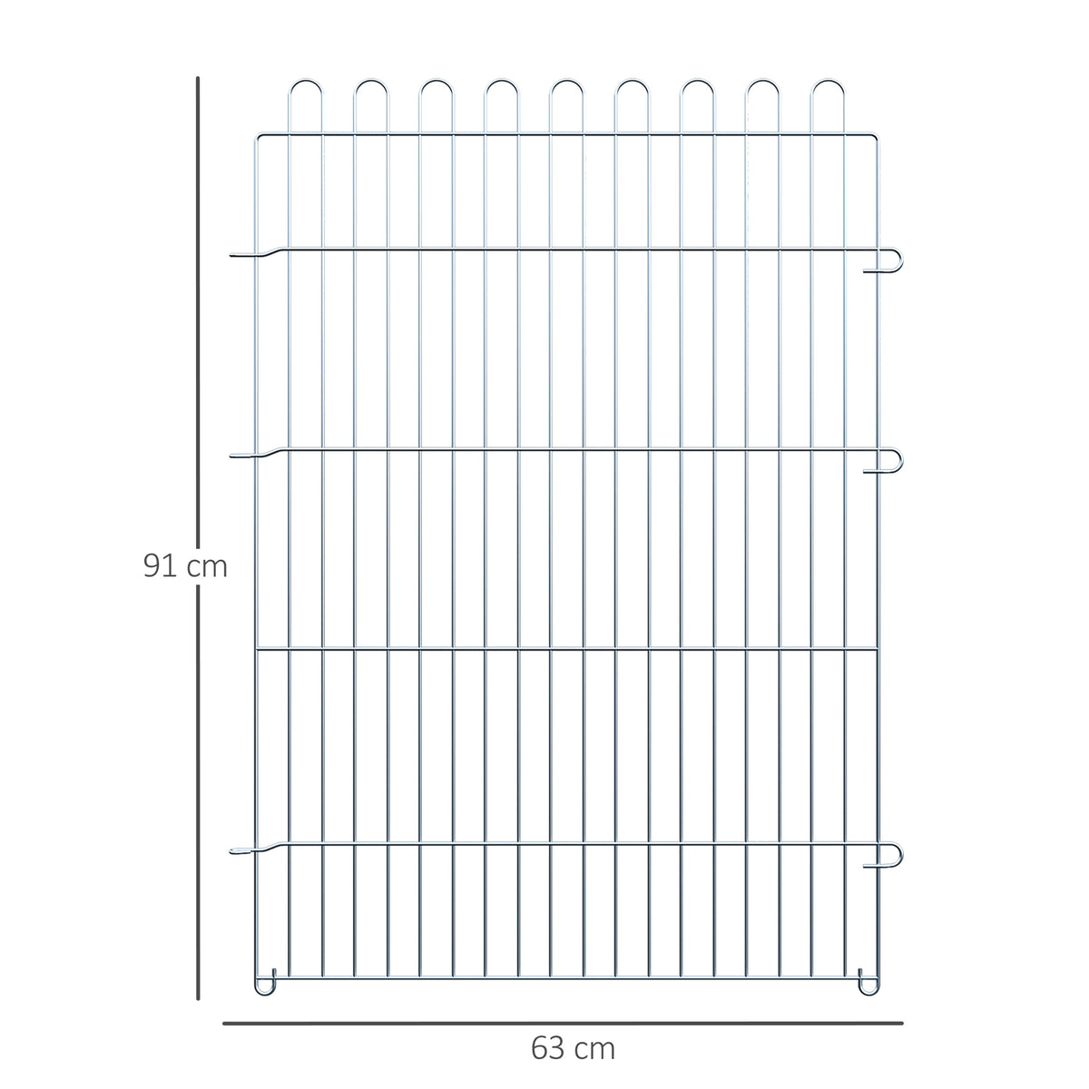 PawHut Freilaufgehege Welpenauslauf Welpenzaun Laufstall Welpengitter für Tiere 8-teilig B63 x H91 cm