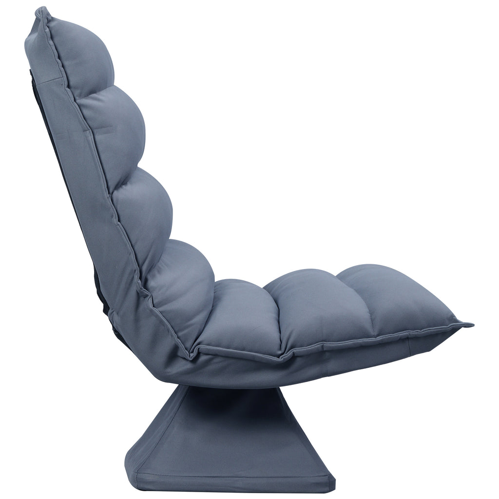 HOMCOM Sessel, drehbar, neigbare Rücklehne, Lederoptik, Stahlrahmen, grau, 62 x 70 x 95 cm