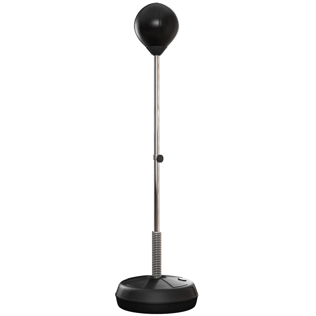 HOMCOM Punchingball-Set für Jugendliche, höhenverstellbar, inkl. Boxhandschuhe und Pumpe, Schwarz