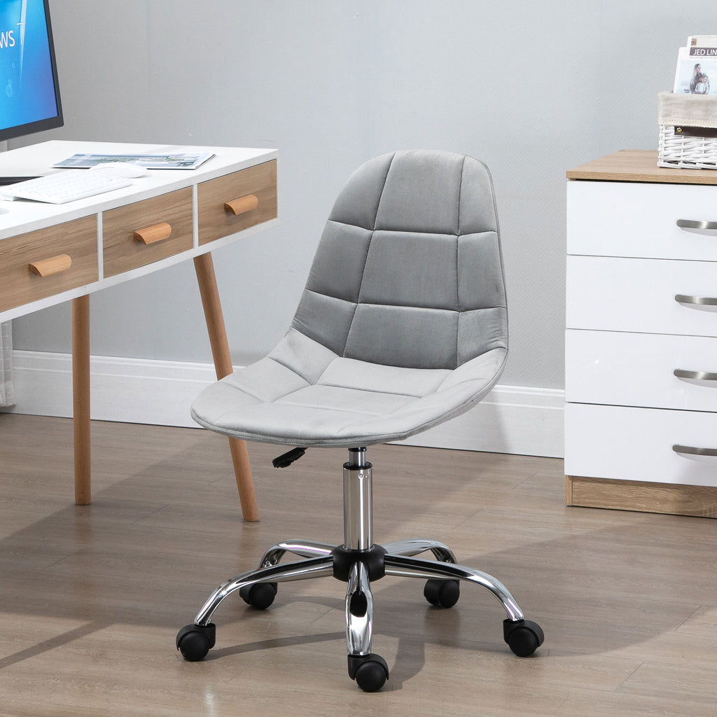 Vinsetto Bürostuhl, Ergonomisches und Höhenverstellbares Design Ohne Armlehnen, Grau, 59x59x81-91cm