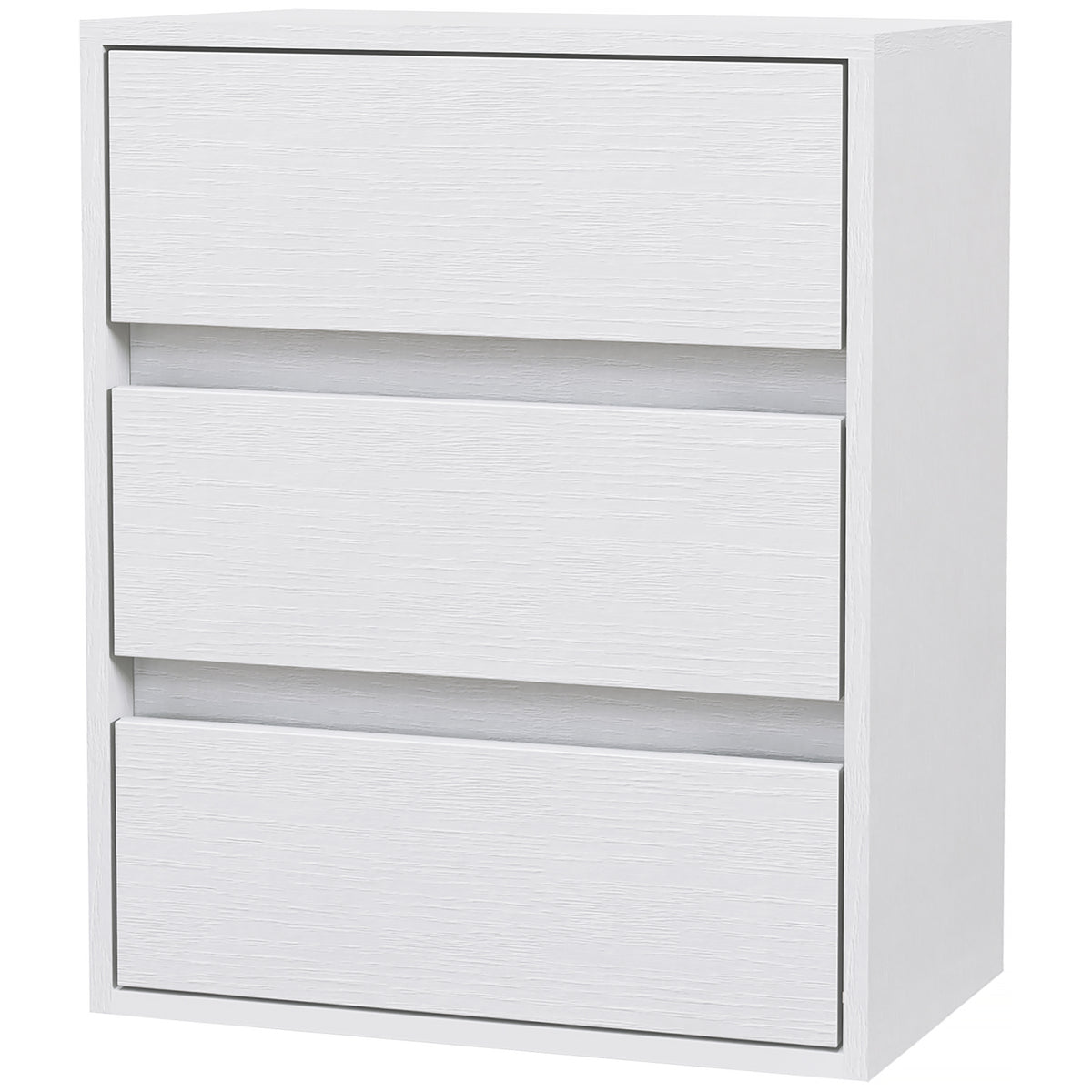 HOMCOM Moderne Kommode mit 3 Schubladen aus weißem Holz, 40x30x50,5 cm