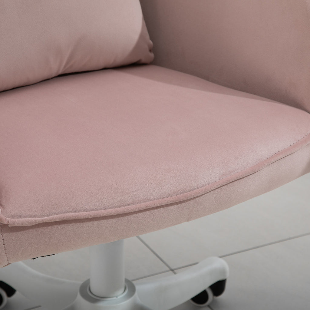 Vinsetto Massage Schreibtischstuhl 78-86 cm höhenverstellbarer Bürostuhll Drehstuhl Computerstuhl mit USB-Schrittstelle Arbeitsstuhl mit Vibrationsfunktion Lendenkissen Massagefunktion Rosa