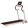 HOMCOM Laufband Klappbar elektrisch 400 W 1-12 km/h 1,5HP LCD-Display Handyhalterung geeignet für Home Gym Indoor Fitness Rosa 134 x 60 x 118 cm