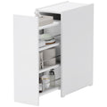HOMCOM Badezimmerschrank 3 Etagen mit Schienen, aus Holz, 47x25x66.5 cm, Weiß