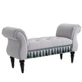 HOMCOM Sitzbank Polsterbank, Samtoptik, Luxus Bettbank mit Holzbeine, Flurbank für Schlafzimmer, bis 150 kg Belastbar, Hellgrau, 117 x 40 x 58 cm
