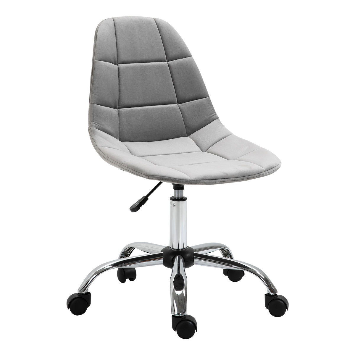 Vinsetto Bürostuhl, Ergonomisches und Höhenverstellbares Design Ohne Armlehnen, Grau, 59x59x81-91cm